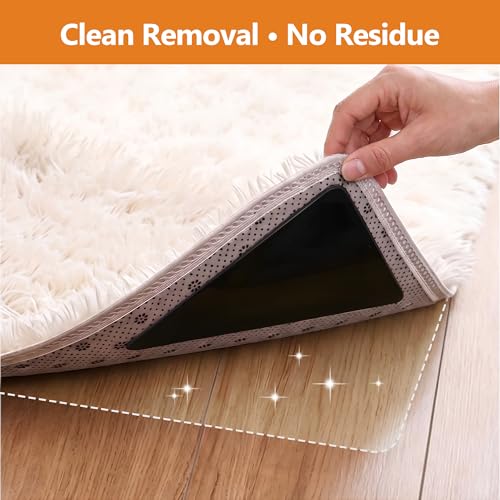 Tiergrade 12 Pcs Non-Slip Rug Tape Set, Reusable Adhesive Carpet Grippers for Hardwood & Tiles