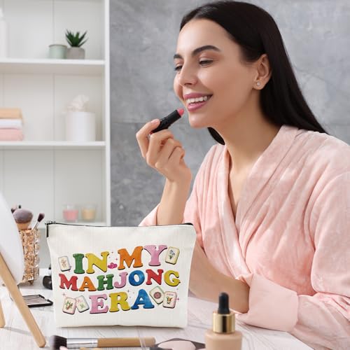 Mahjong Makeup Bag - Waterproof Travel Organizer for Game Lovers