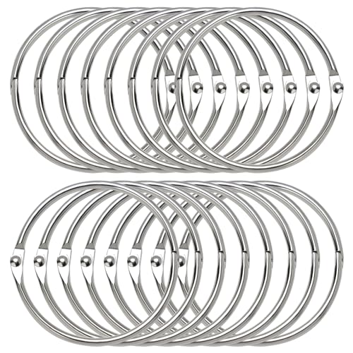 AUTEMOJO Silver Shower Curtain Rings - 16 Anti-Rust Circular Hooks