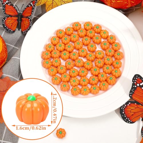 60Pcs Mini Resin Pumpkins - Tiny Decorative Fake Pumpkins for DIY Crafts