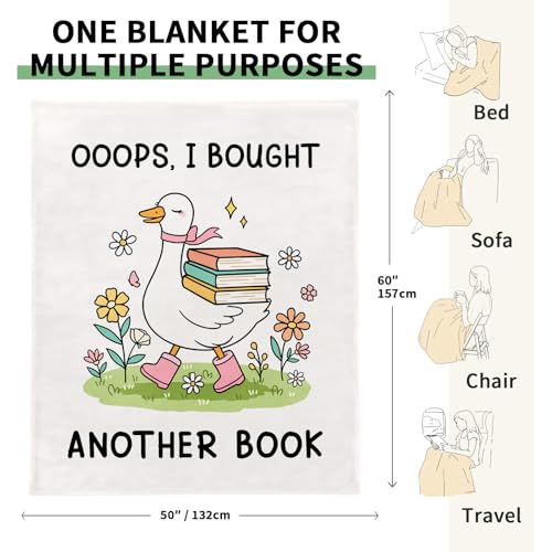 Book Lovers Flannel Reading Blanket - Book Loves Design, 50" x 60"
