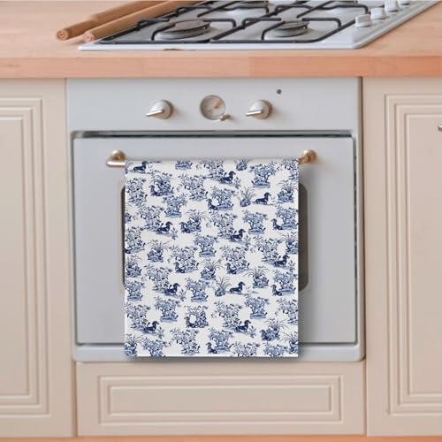 Chinoiserie Dachshund Kitchen Towels | 16x24 Decorative Hand Towels
