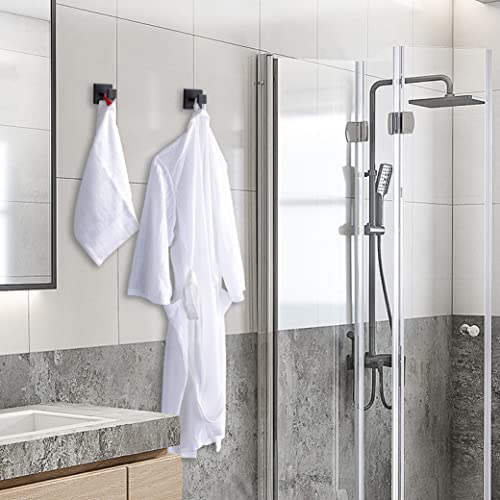 Matte Black Bathroom Towel Hooks - 2 Pack Stainless Steel Robe Hooks