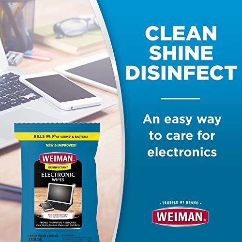 Weiman Electronic Disinfecting Wipes - Screen & Device Cleaner, 2 Pack