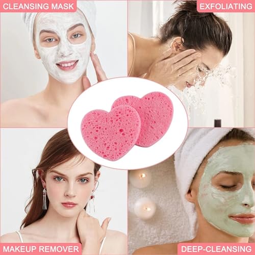 Compressed Facial Sponges 10 Pack - 100% Natural Cellulose Exfoliating Face Sponges for Makeup Removal and Cleansing