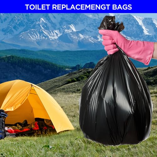 40PCS Biodegradable Camping Toilet Bags, 22L Capacity, Portable Toilet Bags for portable potty, Camping Toilet Accessories for Eco-Friendly Waste Disposal in Outdoor Adventures