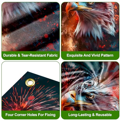 Large Patriotic 4th of July Door Cover - American Flag Banner