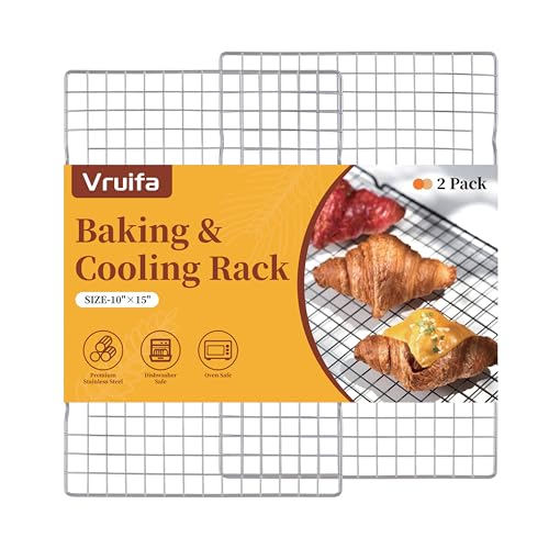 304 Stainless Steel Cooling Rack for Baking & Roasting | 10" x 15"