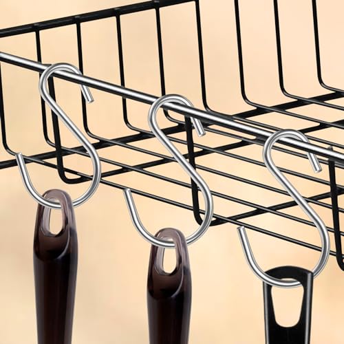 Heavy Duty Stainless Steel S Hooks - 60 Pack Mini Hanging Hooks