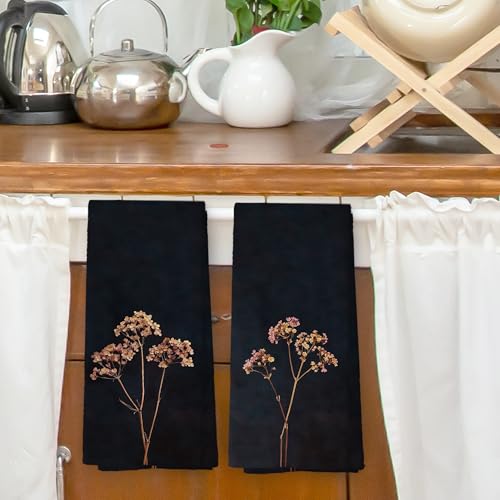 Vintage Floral Kitchen Towels Set of 2 - 16x24 Inch Microfiber