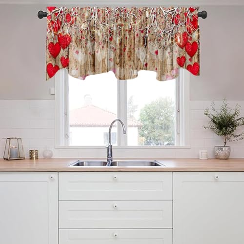 DOTOOMA Valentine's Day Window Valance Curtain, 54x18 Inch