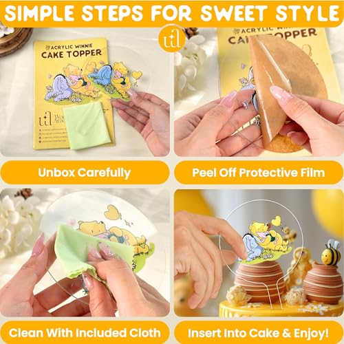 Pooh Acrylic Baby Shower Cake Topper | 5x7 Decorative Piece