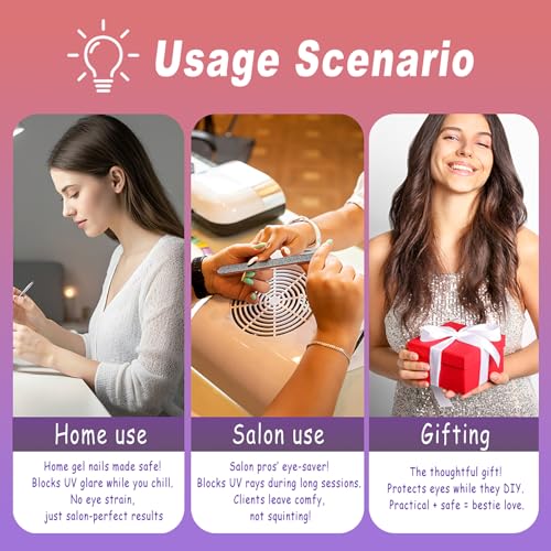 VHIPKUA Nail Lamp UV Shield Cover for Gel Nails with Universal Silicone Grip