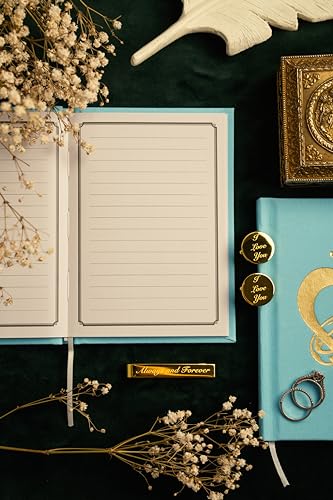 His and Hers Linen Vow Books Set with Cufflinks and Tie Clip