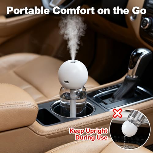 GloryAir 220ml Mini Portable Humidifier - Quiet Cool Mist for Desk & Travel