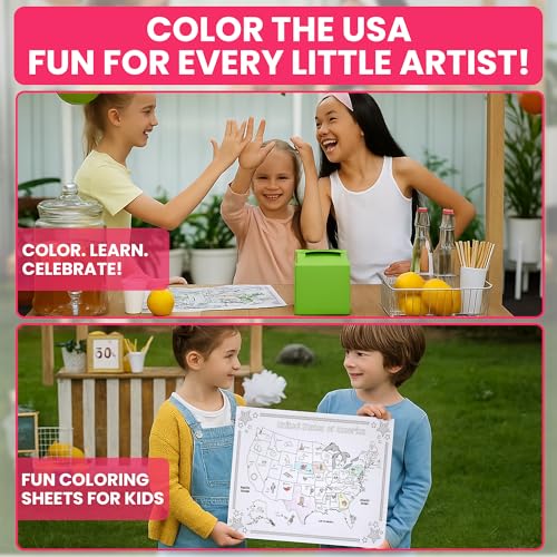 Iconikal Patriotic Coloring Placemats - 22 Double-Sided 14x10