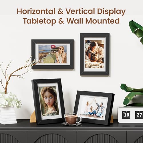 Heimlove 5x7 Black Picture Frame for Photos & Diplomas