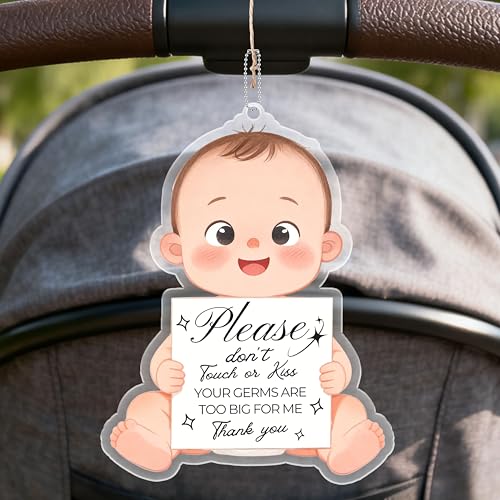 Cute Baby Shaped 'Please Do Not Touch' Sign - Acrylic Safety Reminder for Strollers & Car Seats