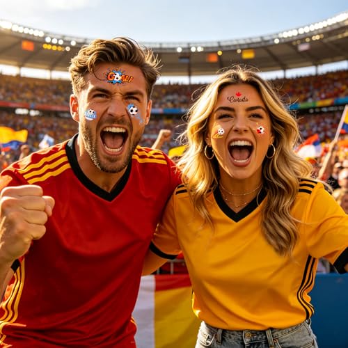 Glow in the Dark Soccer Face Tattoos 2026 World Cup Waterproof Stickers