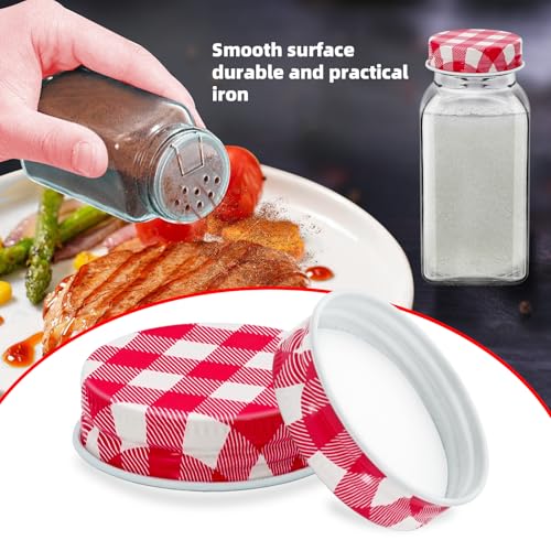10 Pcs Iron Spice Jar Lids - Airtight Replacement Caps for 4 oz and 6 oz Square Jars