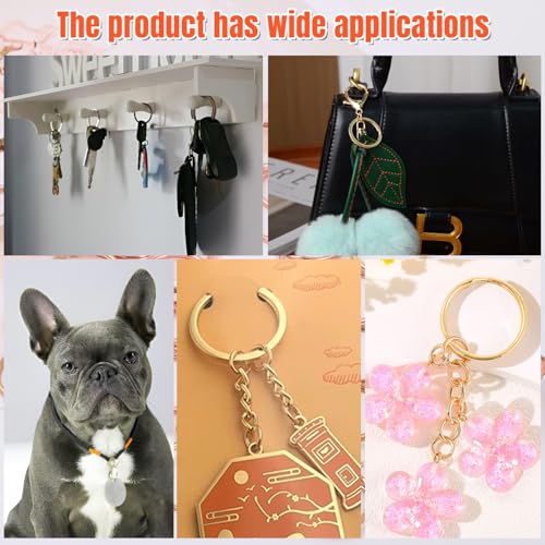 Pale Gold Split Key Rings 1 Inch for Keychains and Crafts 50pcs