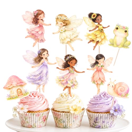 36 Pcs Fairy Cupcake Toppers - Magical Birthday Party Decorations
