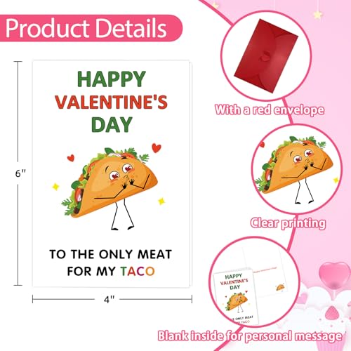 Funny Valentine's Day Card for Him - Taco Love Greeting Card