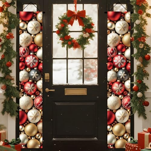Nuxovilar Christmas Door Banner Covers - 2 Pack, 71x12 In Polyester