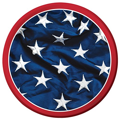 Patriotic 7-Inch Paper Lunch Plates - 8 Count, American Flag Design
