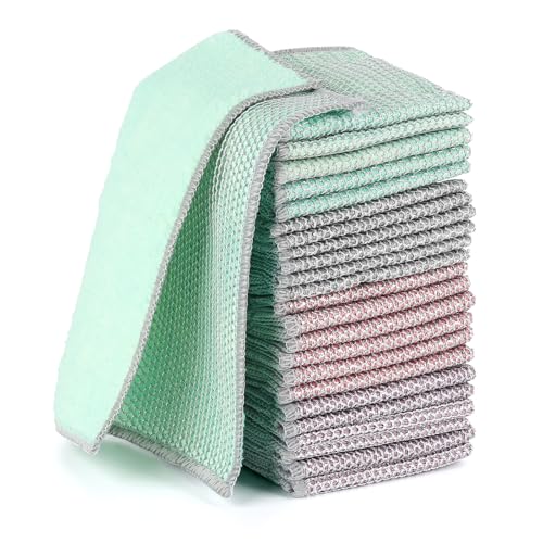 LoveBB 24-Pack Non-Scratch Dual-Sided Dish Cloths, 7.9x7.9"