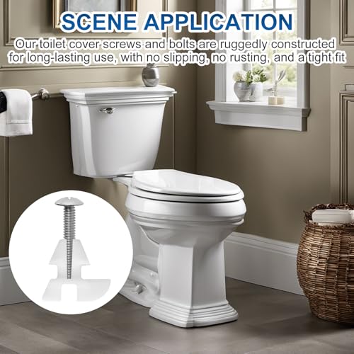 Kohler Toilet Seat Hardware Kit - Non-Slip, Rust-Resistant Bolts & Screws (2 Pack)