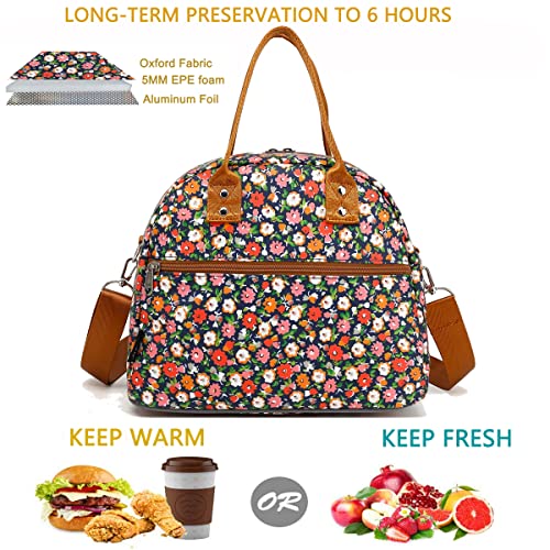 FlowFly Insulated Lunch Bag - Large Reusable Tote for Work, School, and Travel