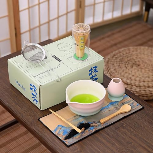 Mochachaju 8-Piece Matcha Whisk Set with Bowl & Accessories