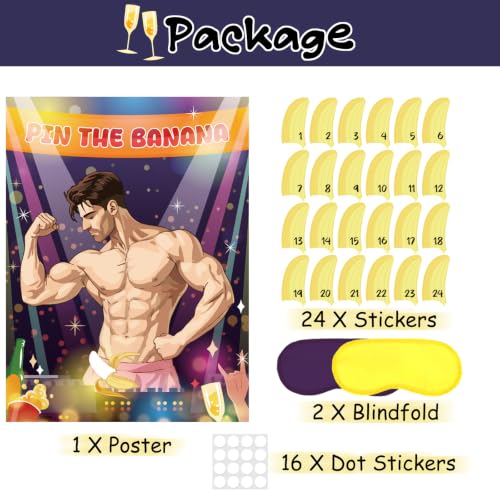 Pin The Banana on The Hunk Game - Bridal Shower & Bachelorette Fun