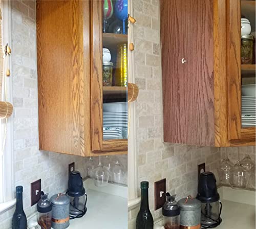 Brown Wood Grain Waterproof Self-Adhesive Shelf Liner - 15.6" x 79"