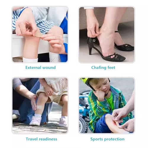 300 Pcs Small Bandages for Face, Mini PE Adhesive Nose Bandages, Flexible Breathable for Small Wound (3/8" x 1.5")