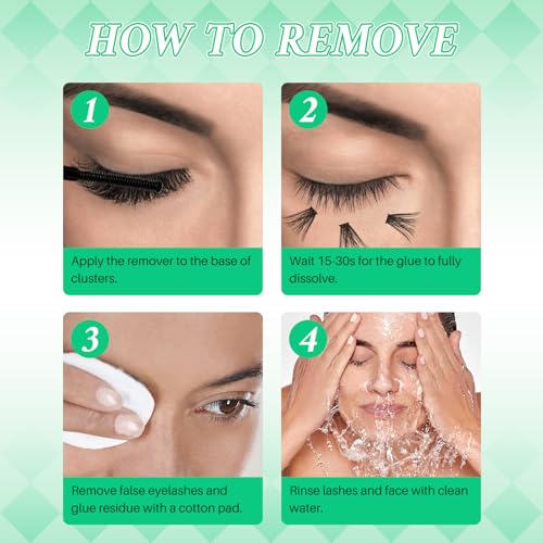 LASHSUN Cluster Lash Remover & Extension Kit with Bond, Seal, and Tweezers