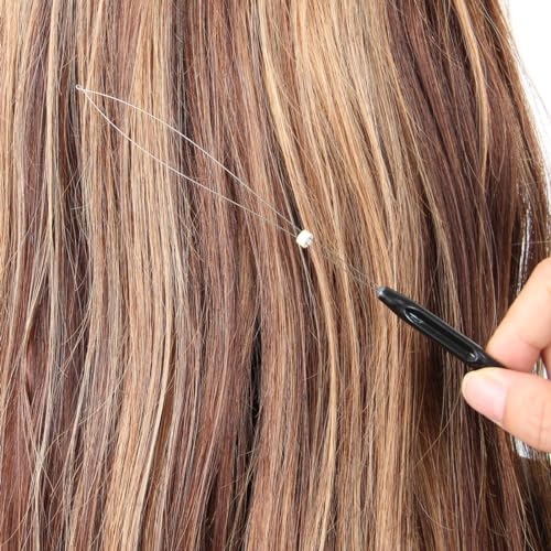 Hair Extension Loop Needle Threader 10 Pcs Pulling Hook Tool