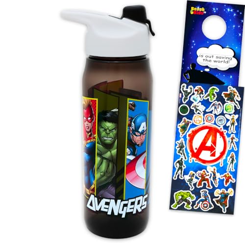 Marvel Avengers Water Bottle Set with 20 Oz Cup & Stickers