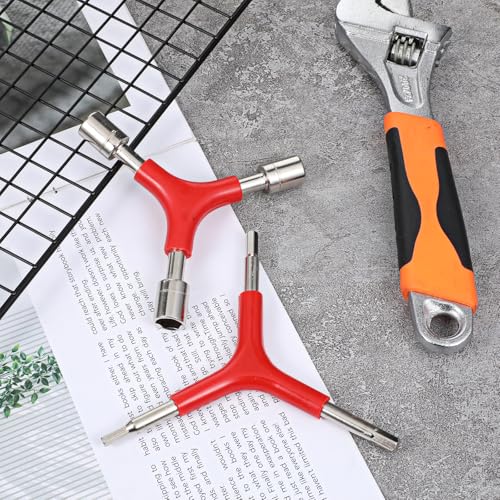 4 Pcs 3 Way Socket Wrench Bicycle Hex Wrench Tool Y-Shaped Bike Repair Tools Outer Spanners 4/5/6mm Y-Type 8/9/10mm Bicycle Cycling Repair Hardware Multitool Kit