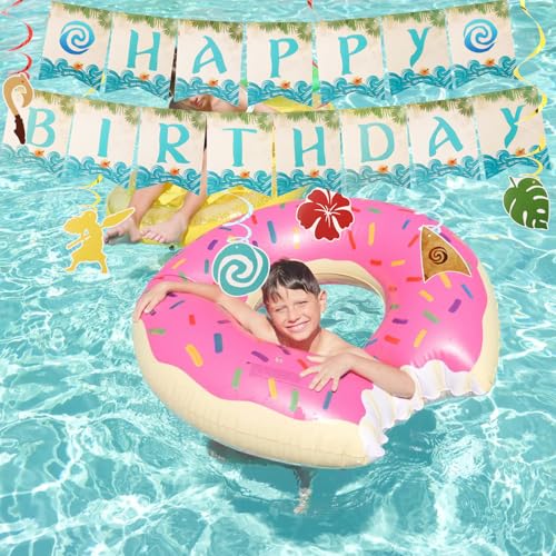 Chanaco Tropical Moana Birthday Decoration Set - Blue Party Supplies