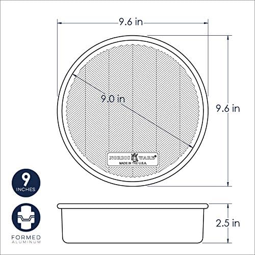 Nordic Ware 9-Inch Round Cake Pan Set - Durable Natural Finish | Perfect for Baking 2-Pack
