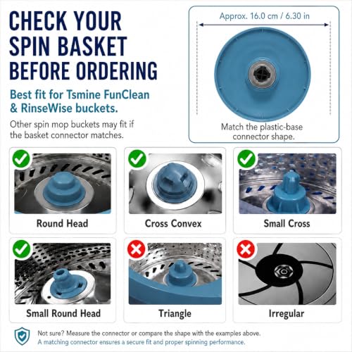 RinseWise Mop Base Replacement - Navy Blue 360-Degree Rotating