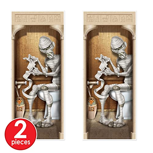 Beistle Mummy Restroom Door Covers - 2-Pack Spooky Halloween Decorations