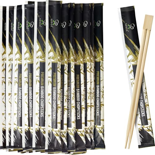 Soeos 9-Inch Disposable Bamboo Chopsticks - 200 Pairs, Splinter-Free