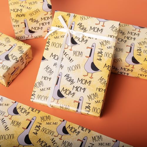 Funny Mother's Day Gift Wrap - 6 Sheets Duck Mom Design, 20x28"
