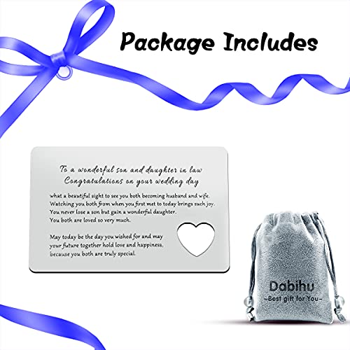 Engraved Wedding Wallet Card for Son & Daughter-in-Law Gift
