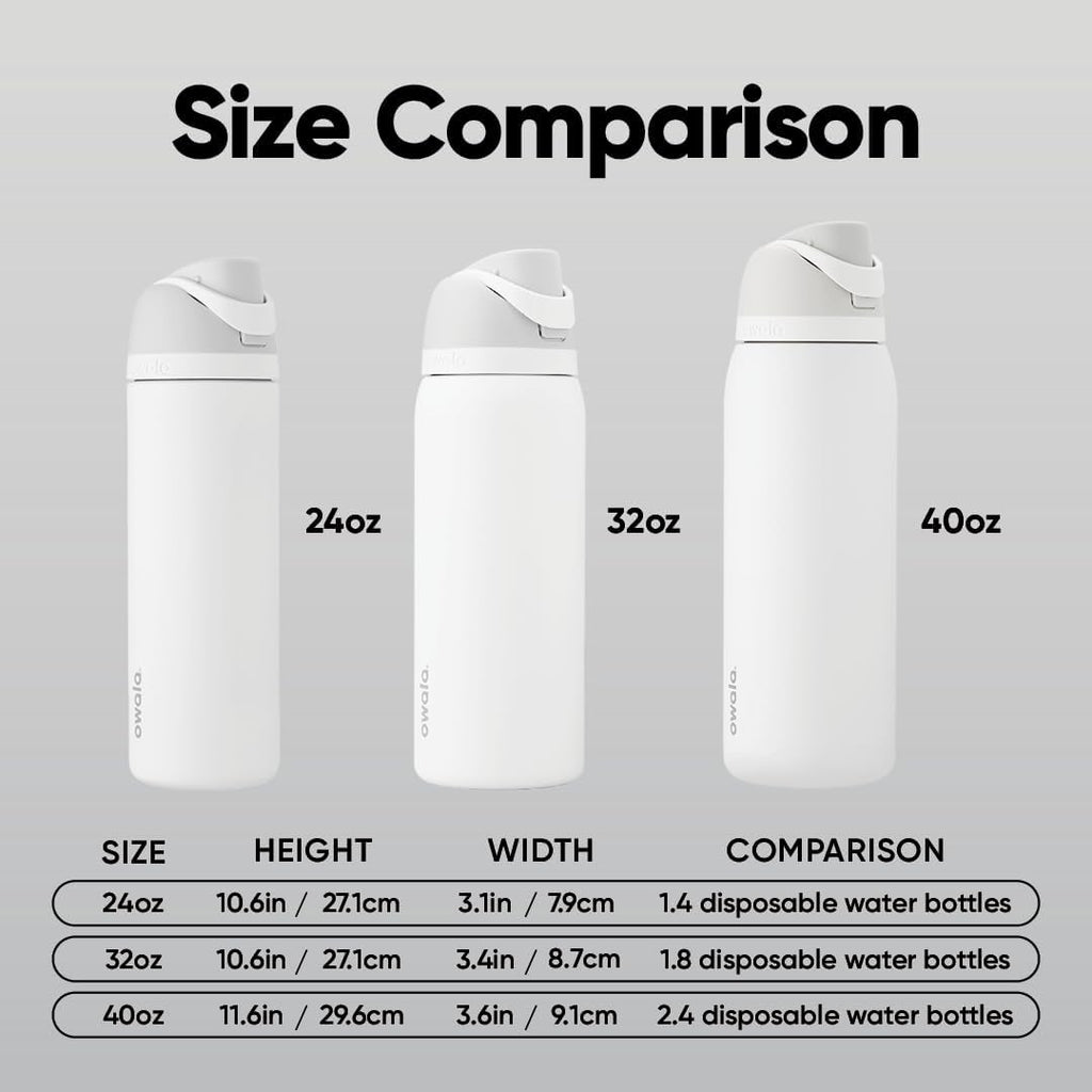 Owala FreeSip Insulated Stainless Steel Water Bottle - BPA-Free, 24 oz, Green/Mint | Perfect for Sports & Travel