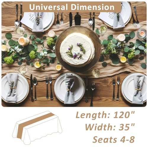 Mkobon Cheesecloth Table Runner 10 FT Champagne Boho Rustic Gauze
