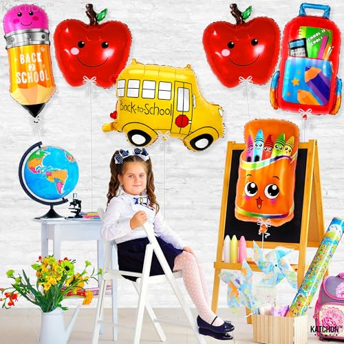 KatchOn Back to School Balloons Set - Pack of 6, Multi Color Classroom Decor